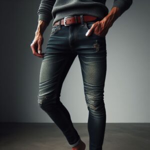 Calça Jeans Masculina com Rasgos